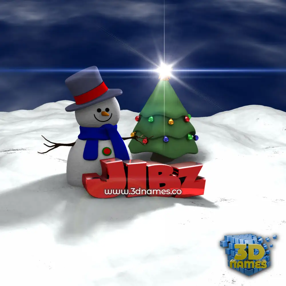 jibz in Happy Xmas style - 3D name wallpaper