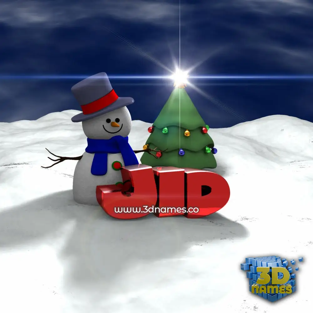 jid in Happy Xmas style - 3D name wallpaper