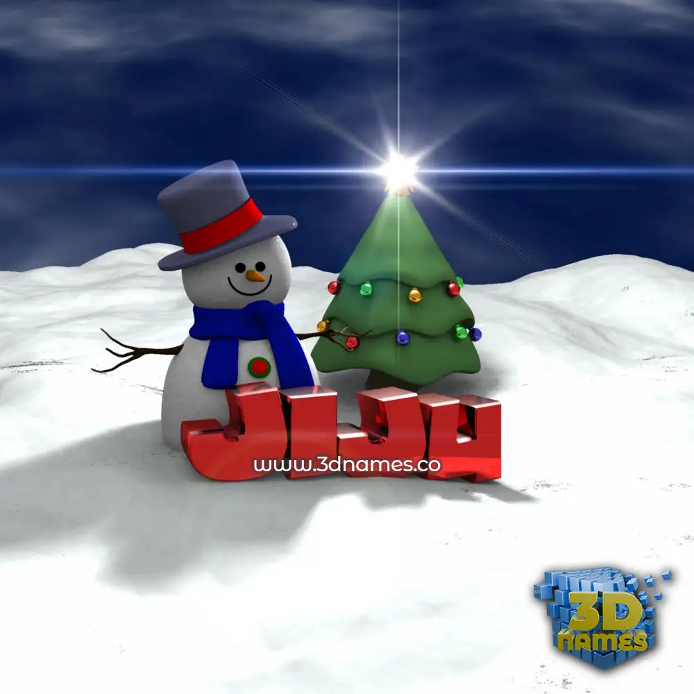 jiju in Happy Xmas style - 3D name wallpaper