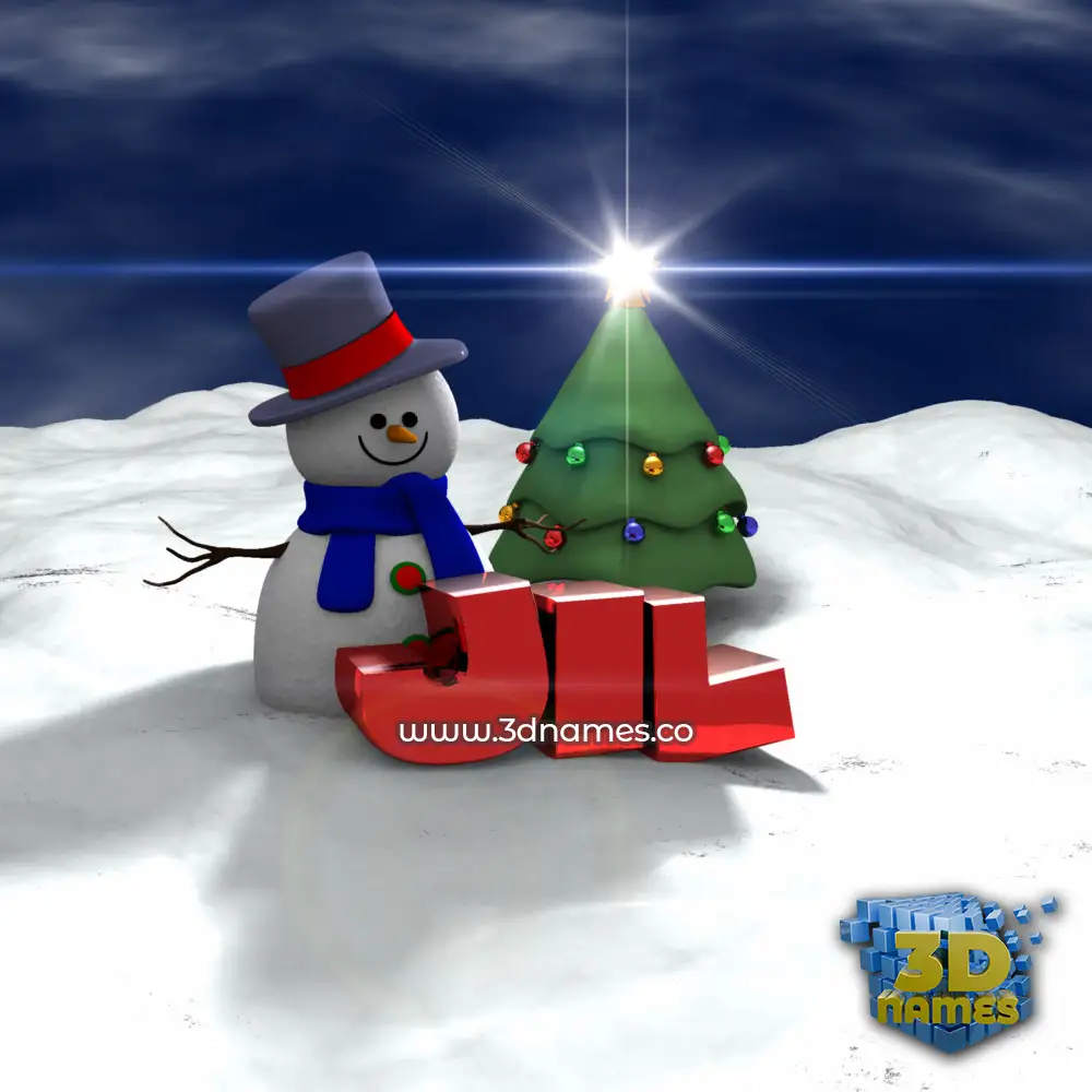 jil in Happy Xmas style - 3D name wallpaper