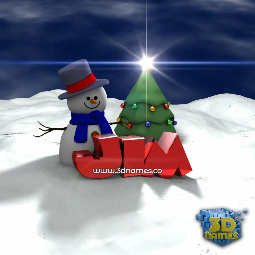 jim in Happy Xmas style - 3D name wallpaper