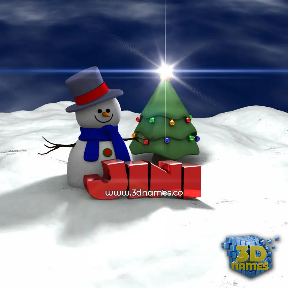 jini in Happy Xmas style - 3D name wallpaper