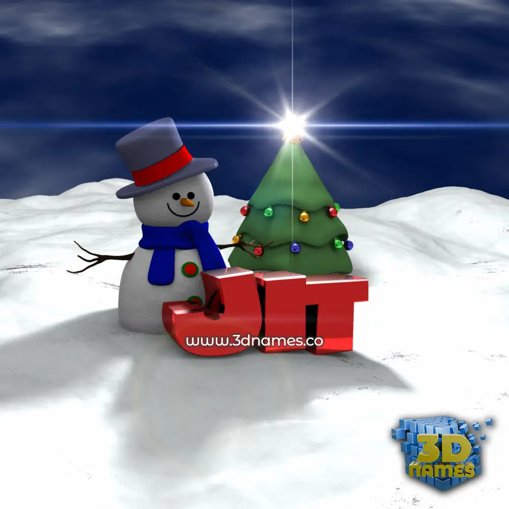 jit in Happy Xmas style - 3D name wallpaper