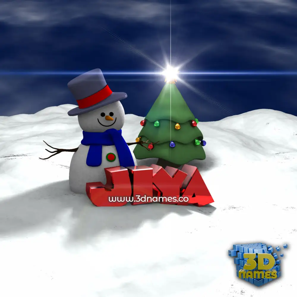 jiya in Happy Xmas style - 3D name wallpaper