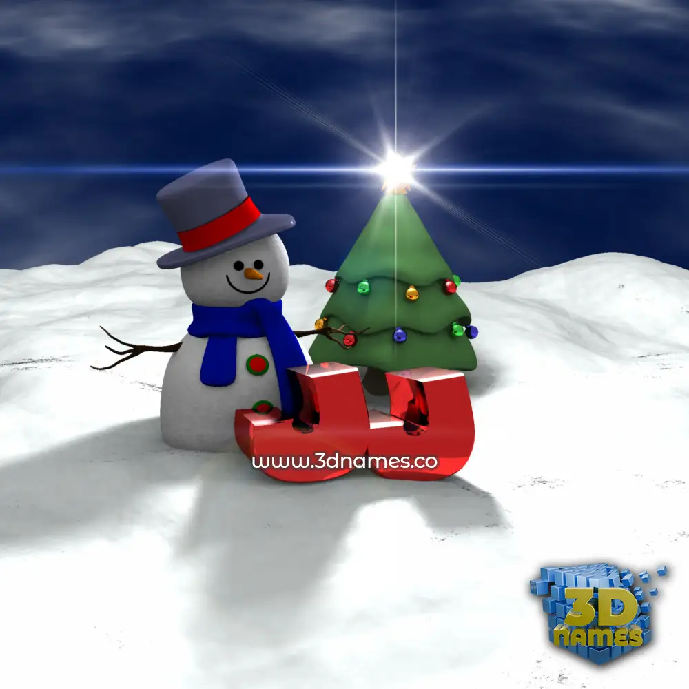 jj in Happy Xmas style - 3D name wallpaper