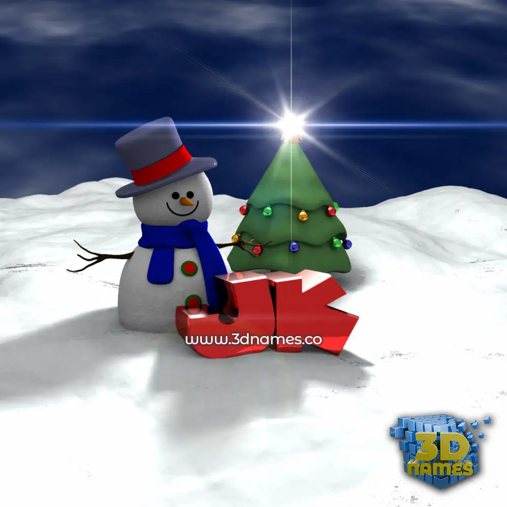 jk in Happy Xmas style - 3D name wallpaper