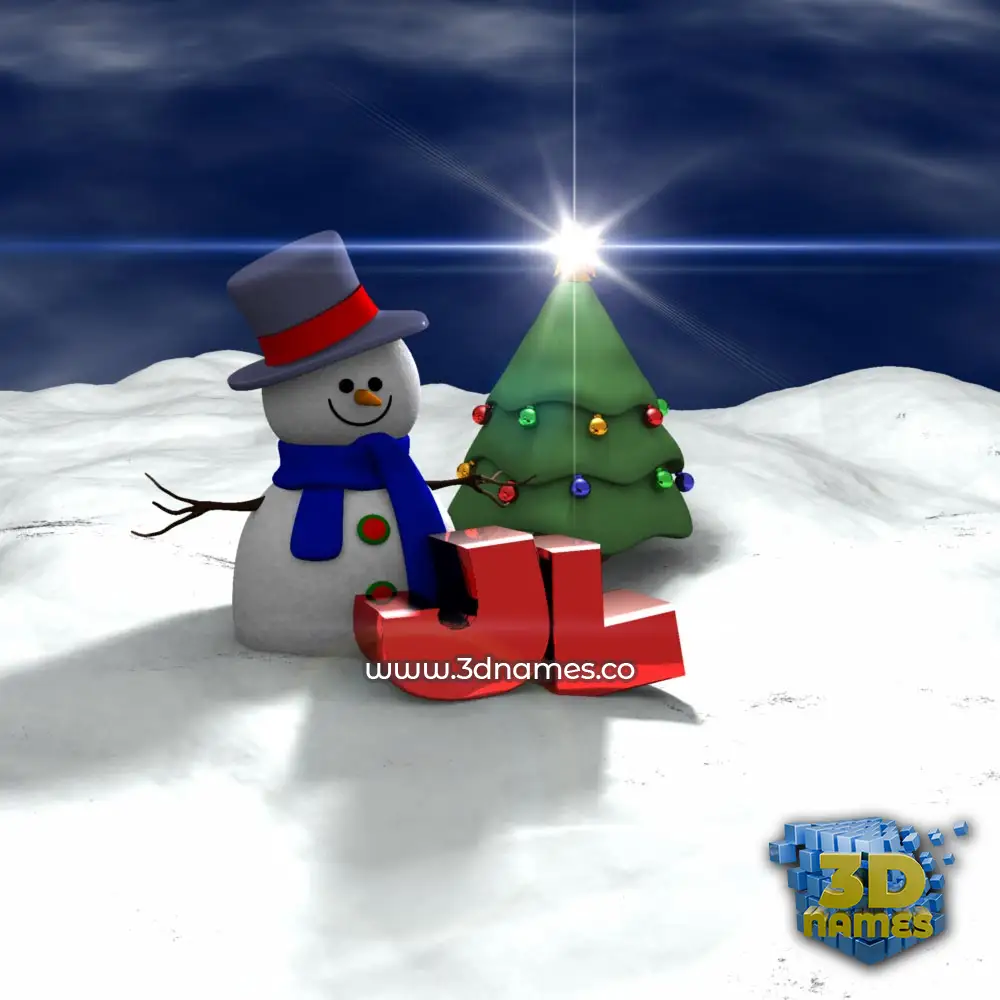 jl in Happy Xmas style - 3D name wallpaper