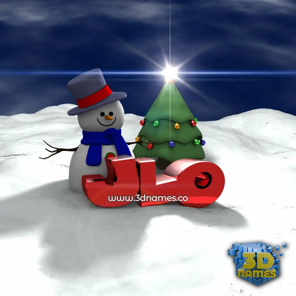 jlo in Happy Xmas style - 3D name wallpaper