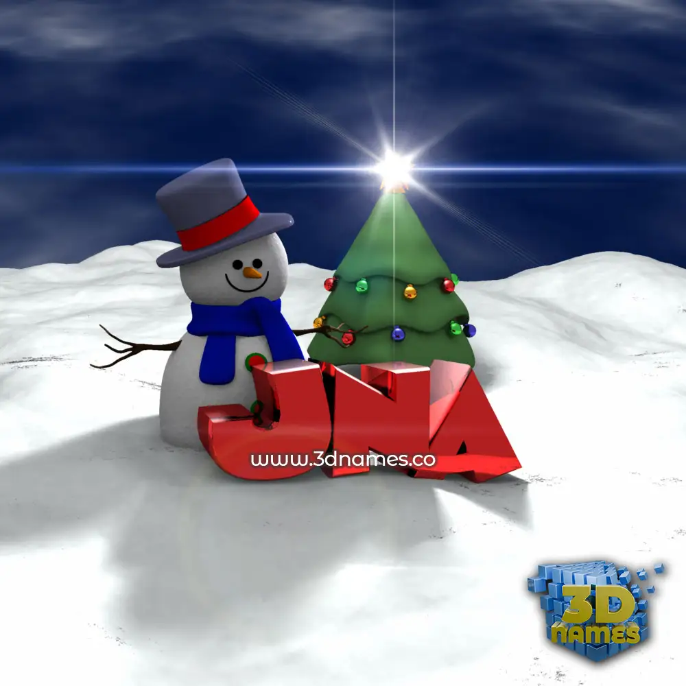 jna in Happy Xmas style - 3D name wallpaper