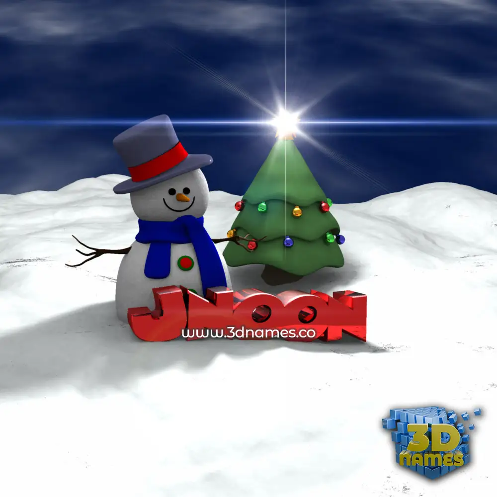 jnoon in Happy Xmas style - 3D name wallpaper