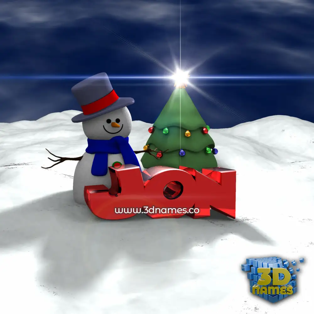 jon in Happy Xmas style - 3D name wallpaper