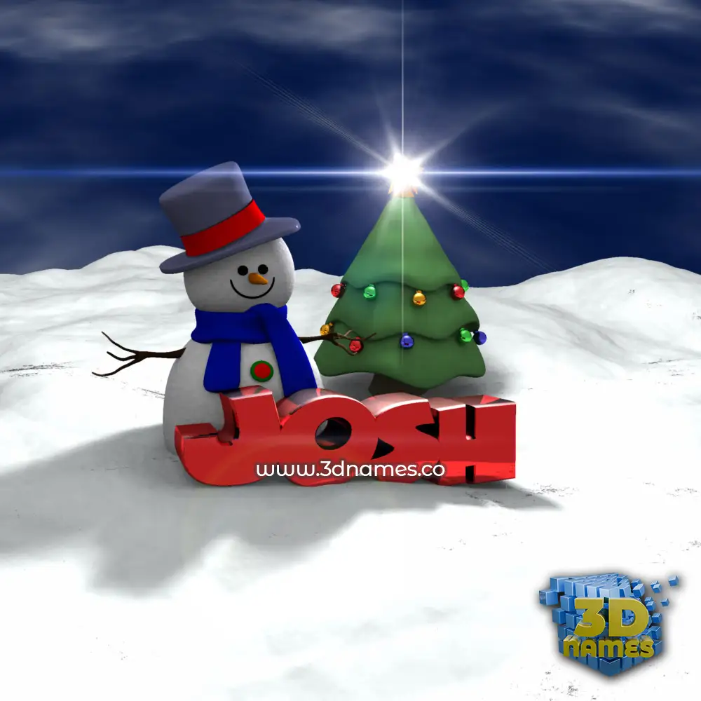 josh in Happy Xmas style - 3D name wallpaper