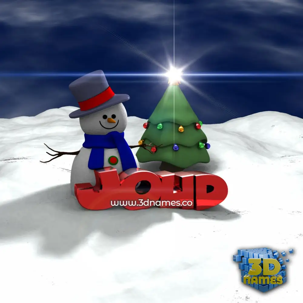 joud in Happy Xmas style - 3D name wallpaper