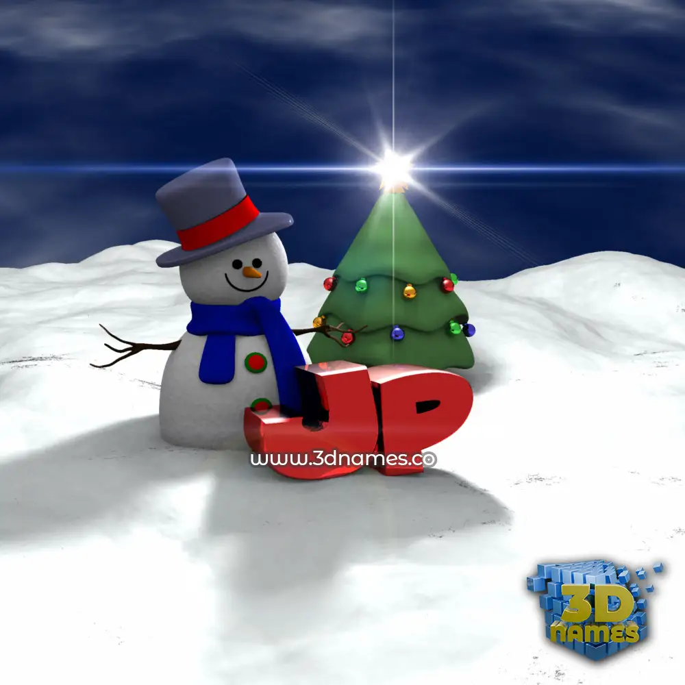 jp in Happy Xmas style - 3D name wallpaper