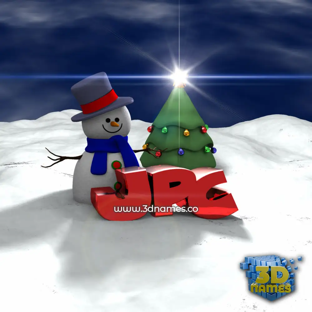 jpc in Happy Xmas style - 3D name wallpaper