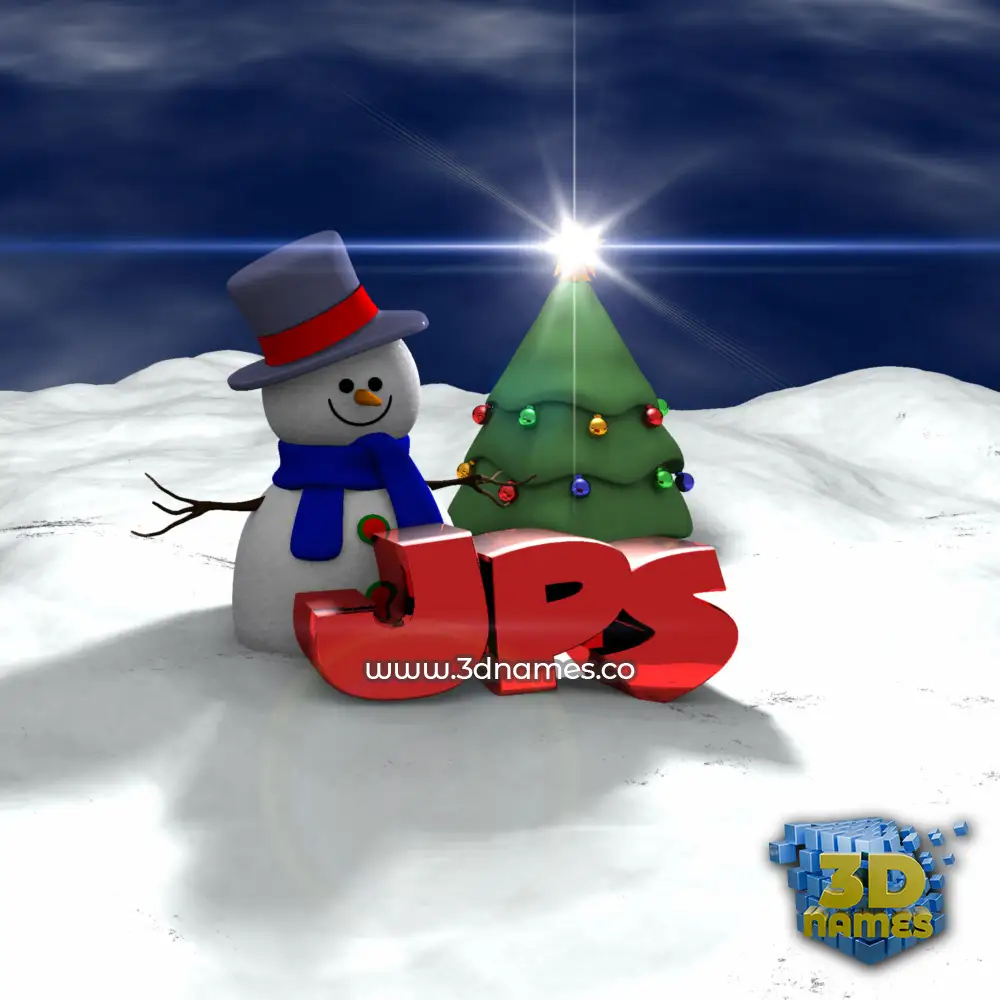 jps in Happy Xmas style - 3D name wallpaper