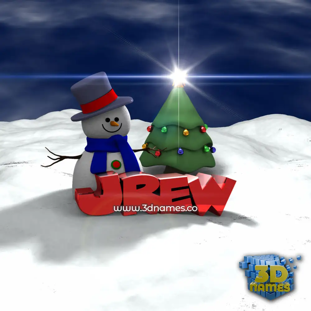jrew in Happy Xmas style - 3D name wallpaper