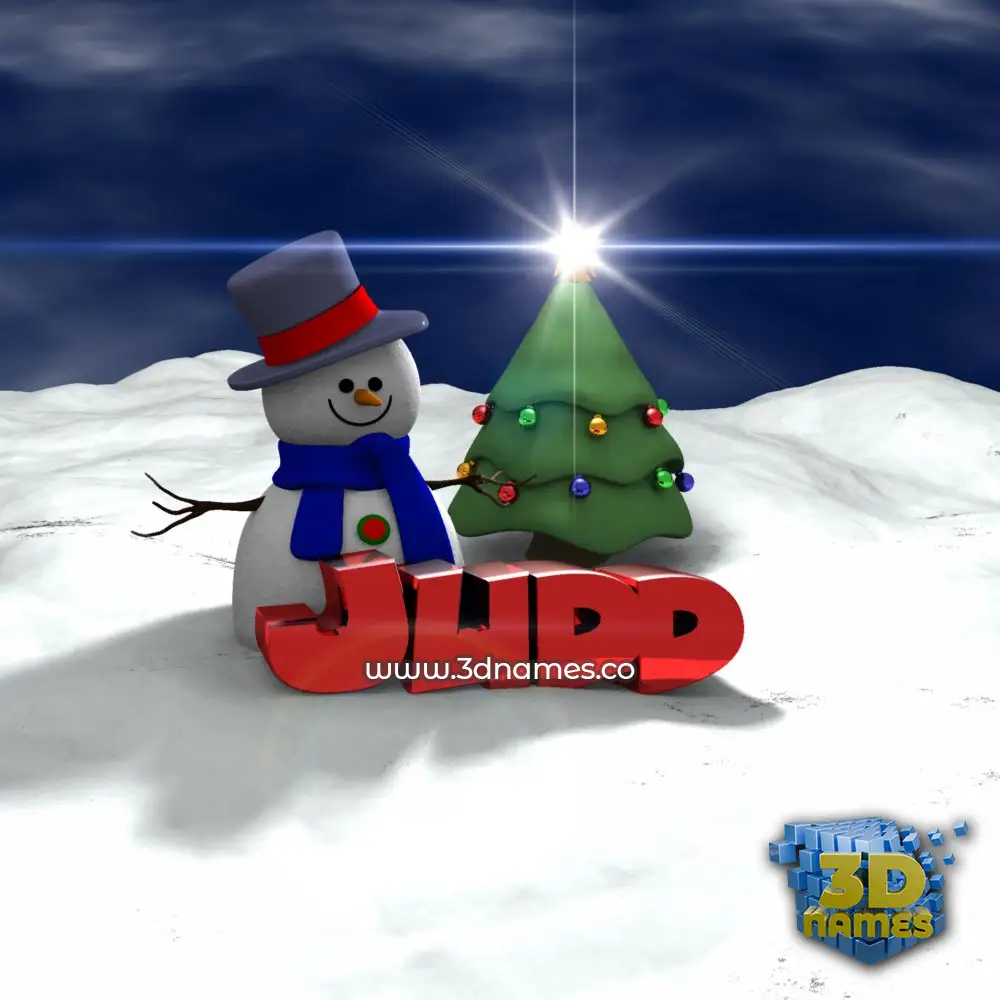 judd in Happy Xmas style - 3D name wallpaper