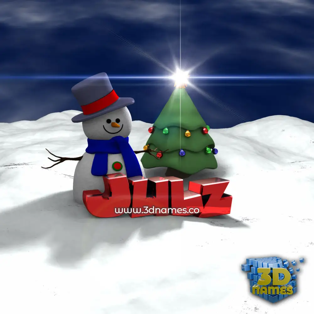 julz in Happy Xmas style - 3D name wallpaper