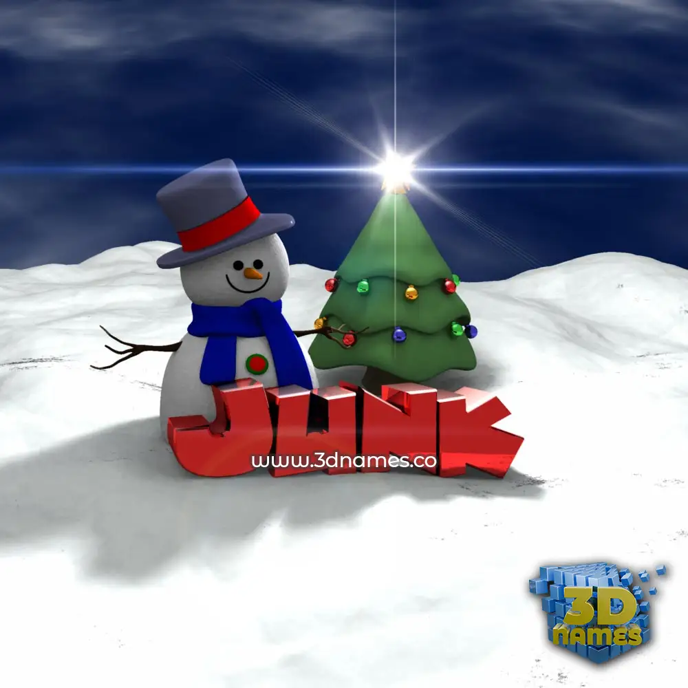 junk in Happy Xmas style - 3D name wallpaper