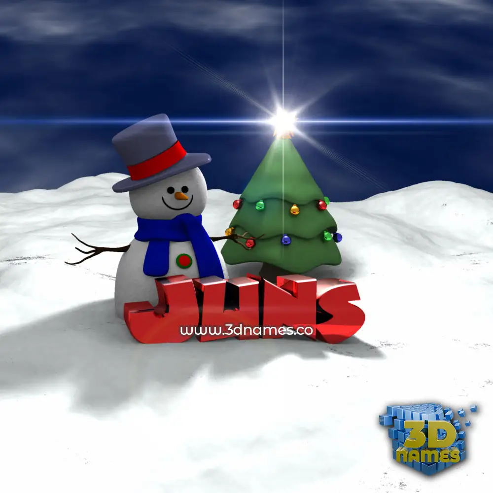 juns in Happy Xmas style - 3D name wallpaper