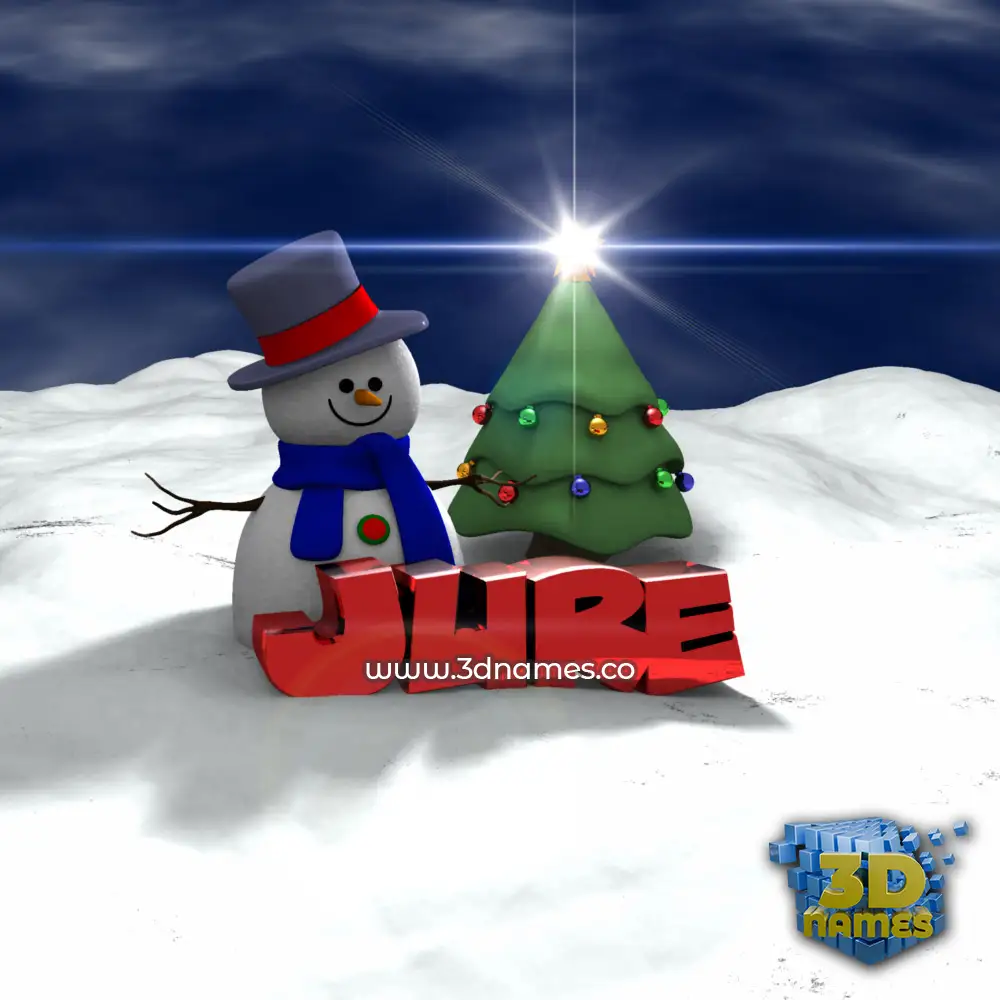 jure in Happy Xmas style - 3D name wallpaper