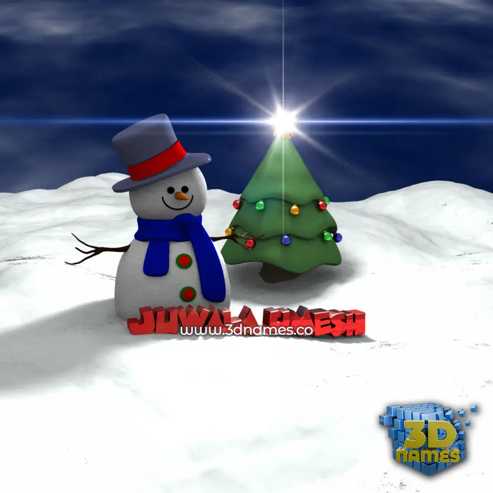 juwala umesh in Happy Xmas style - 3D name wallpaper