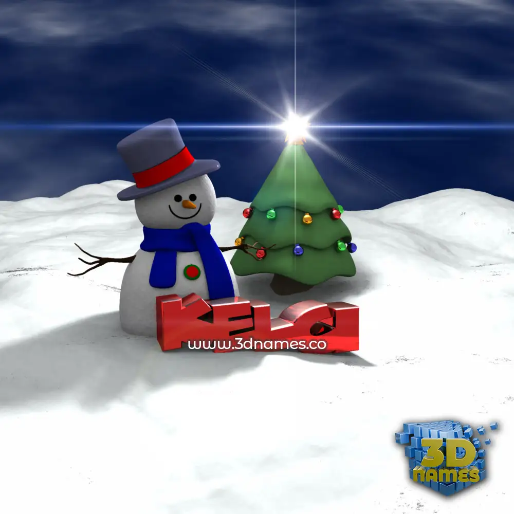 kelci in Happy Xmas style - 3D name wallpaper