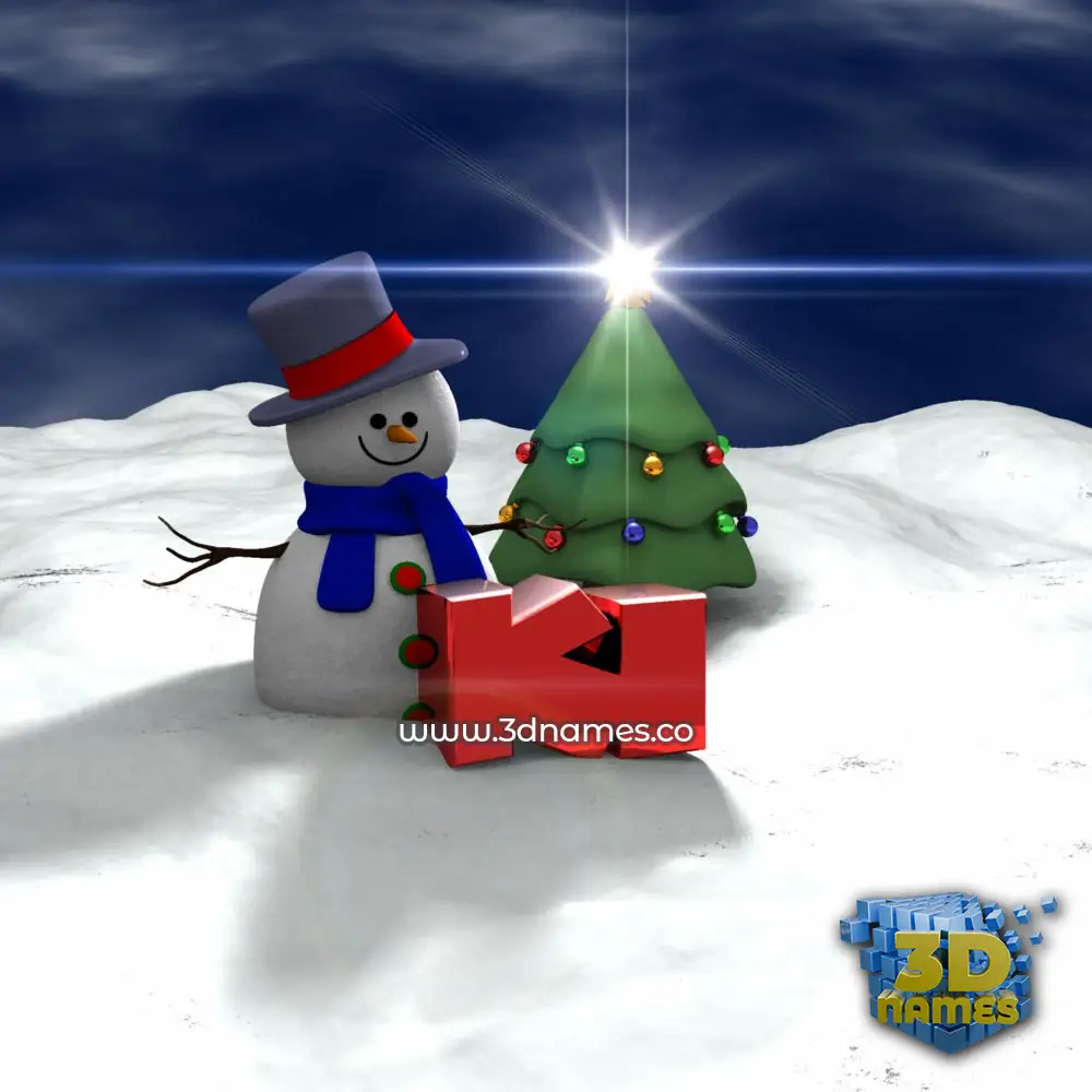 ki in Happy Xmas style - 3D name wallpaper