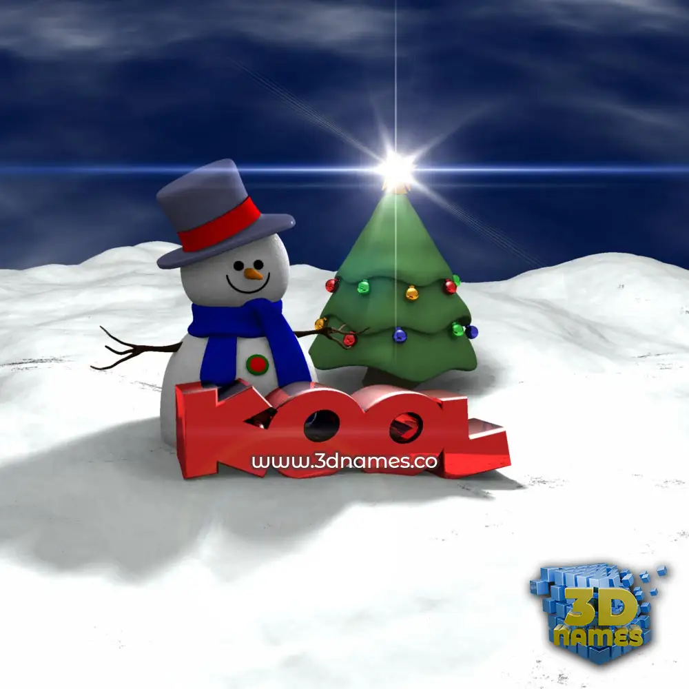 kool in Happy Xmas style - 3D name wallpaper