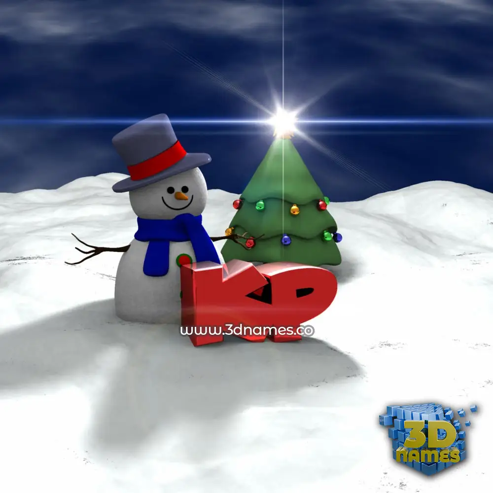 kp in Happy Xmas style - 3D name wallpaper