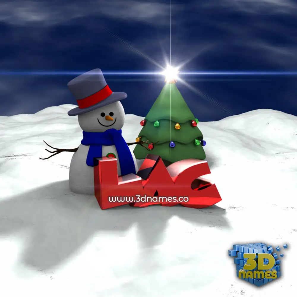 lac in Happy Xmas style - 3D name wallpaper