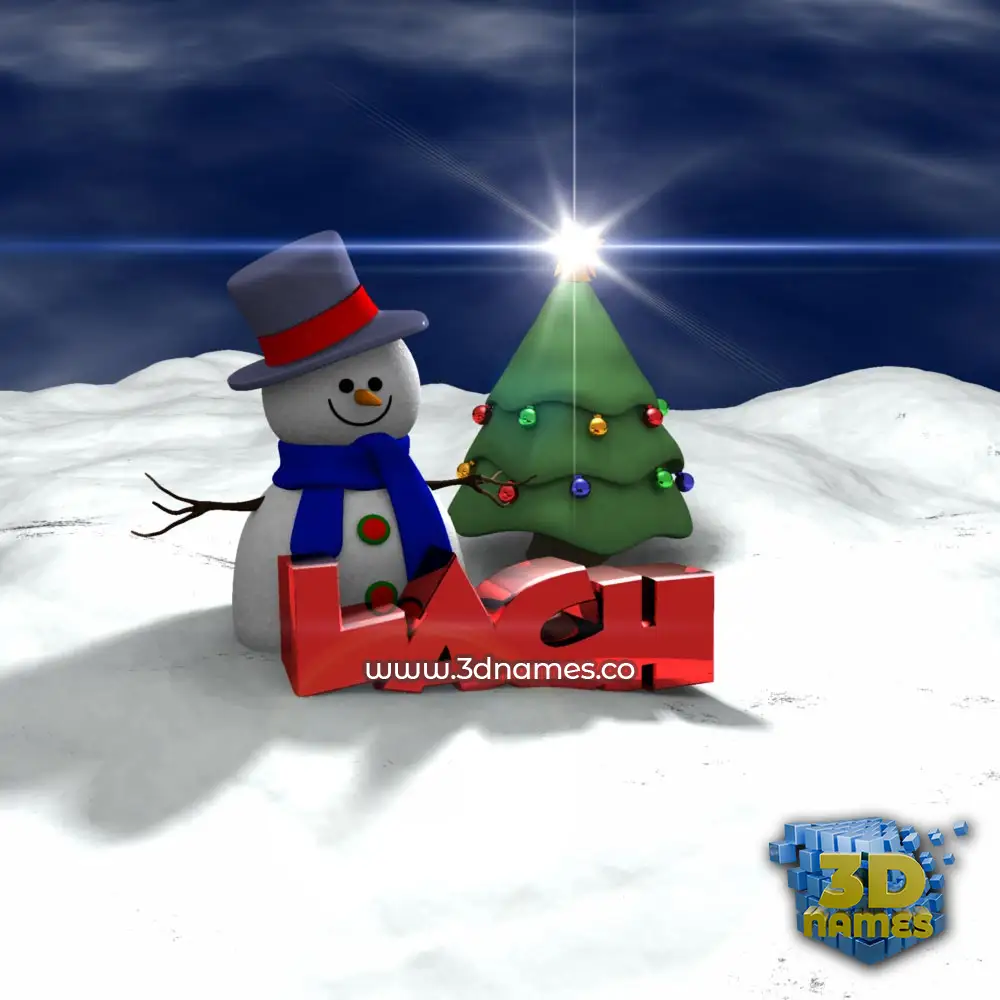lach in Happy Xmas style - 3D name wallpaper