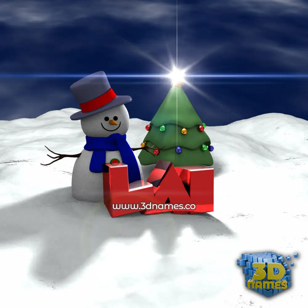 lai in Happy Xmas style - 3D name wallpaper