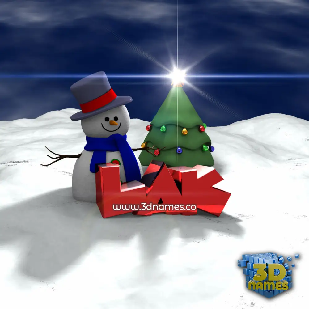 lak in Happy Xmas style - 3D name wallpaper