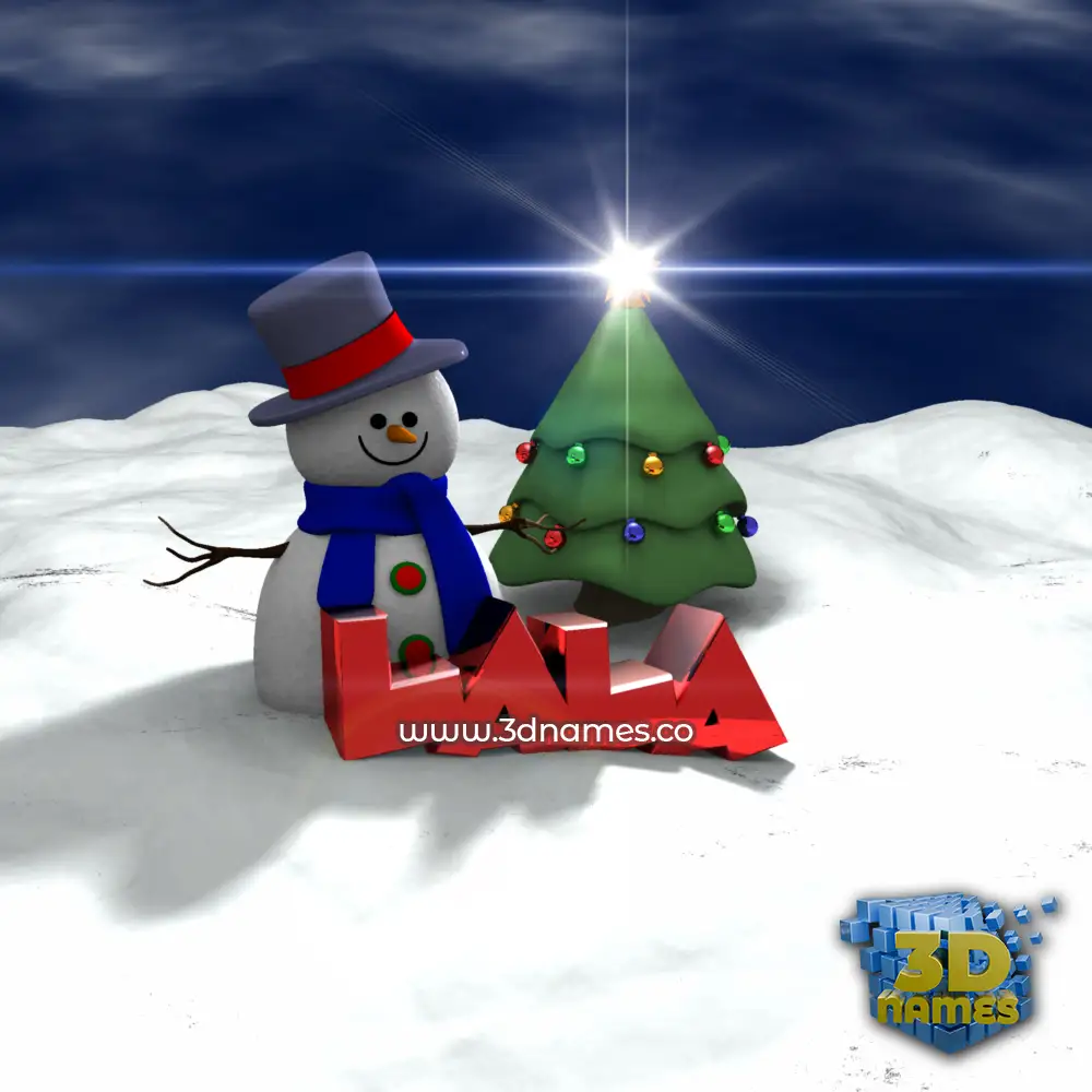 lala in Happy Xmas style - 3D name wallpaper