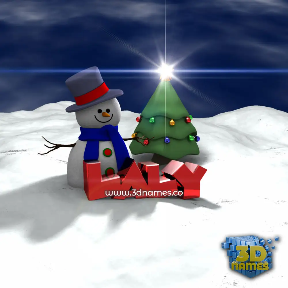 laly in Happy Xmas style - 3D name wallpaper