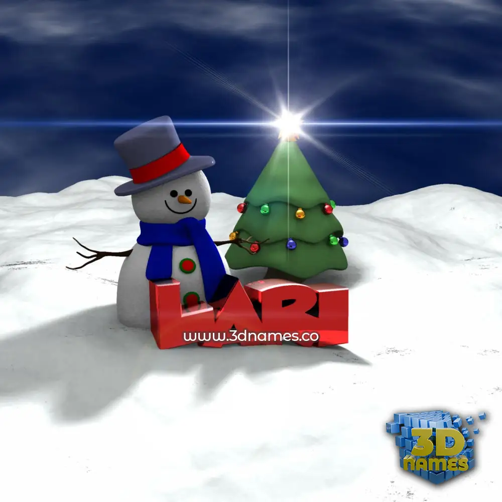 lari in Happy Xmas style - 3D name wallpaper