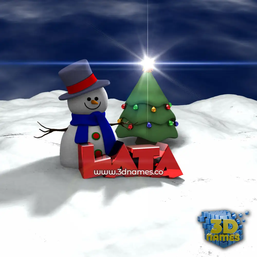 lata in Happy Xmas style - 3D name wallpaper