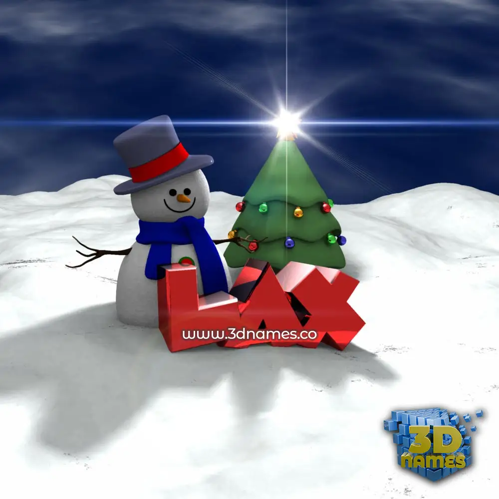 lax in Happy Xmas style - 3D name wallpaper