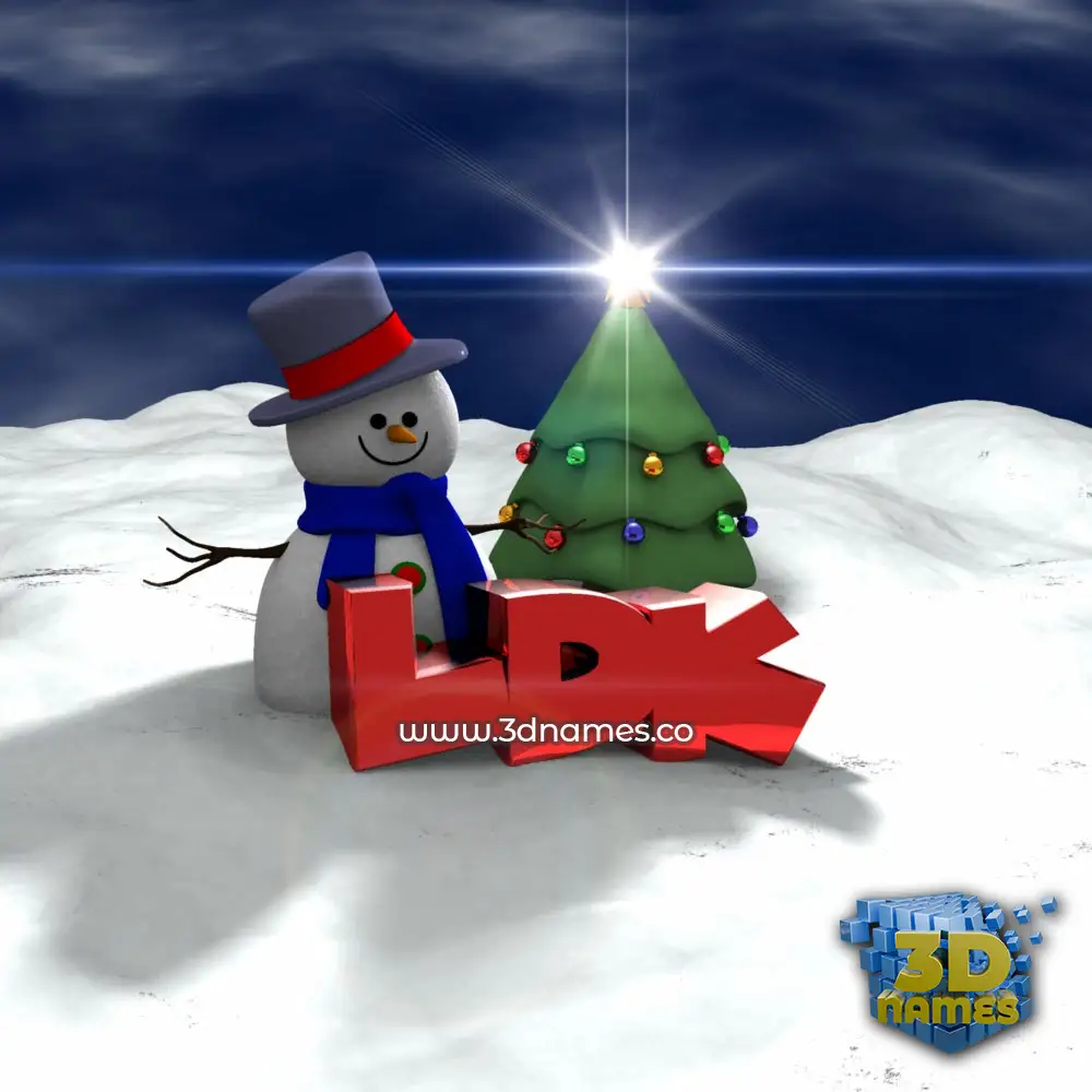ldk in Happy Xmas style - 3D name wallpaper