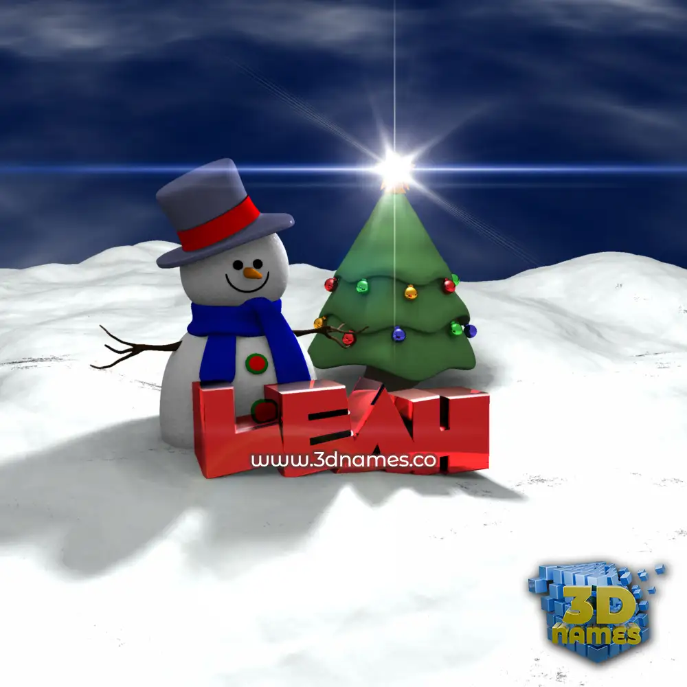 leah in Happy Xmas style - 3D name wallpaper