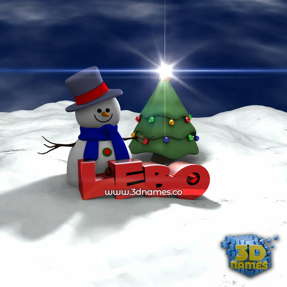 lebo in Happy Xmas style - 3D name wallpaper