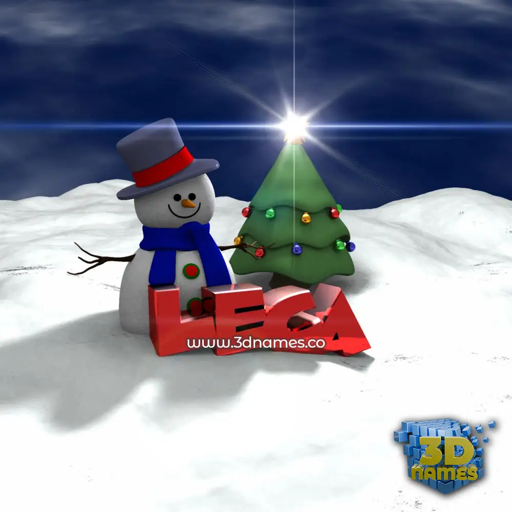 leca in Happy Xmas style - 3D name wallpaper