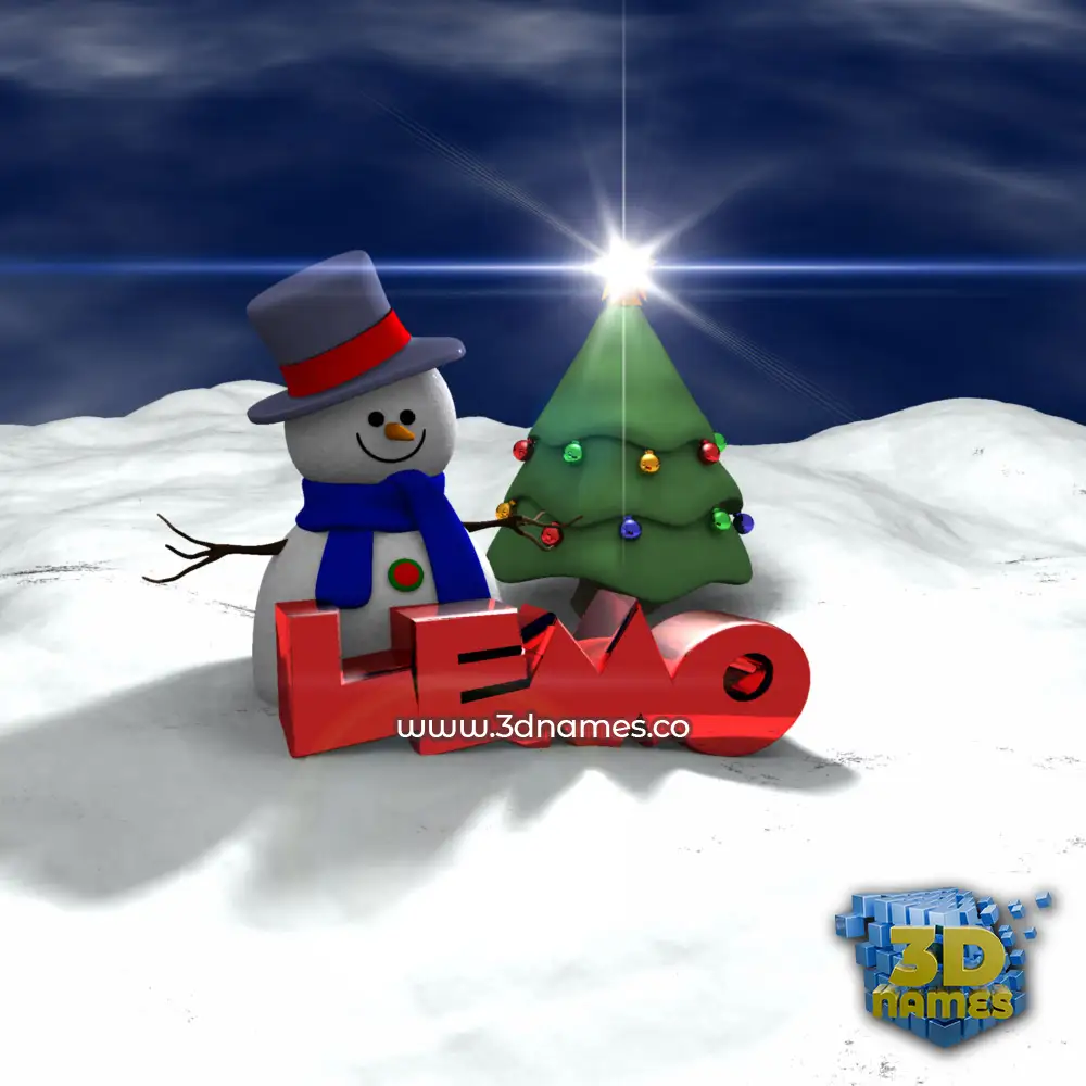 lemo in Happy Xmas style - 3D name wallpaper