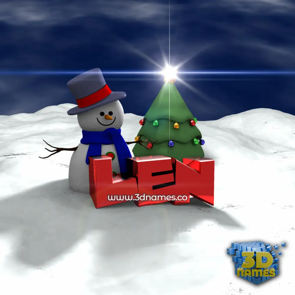 len in Happy Xmas style - 3D name wallpaper