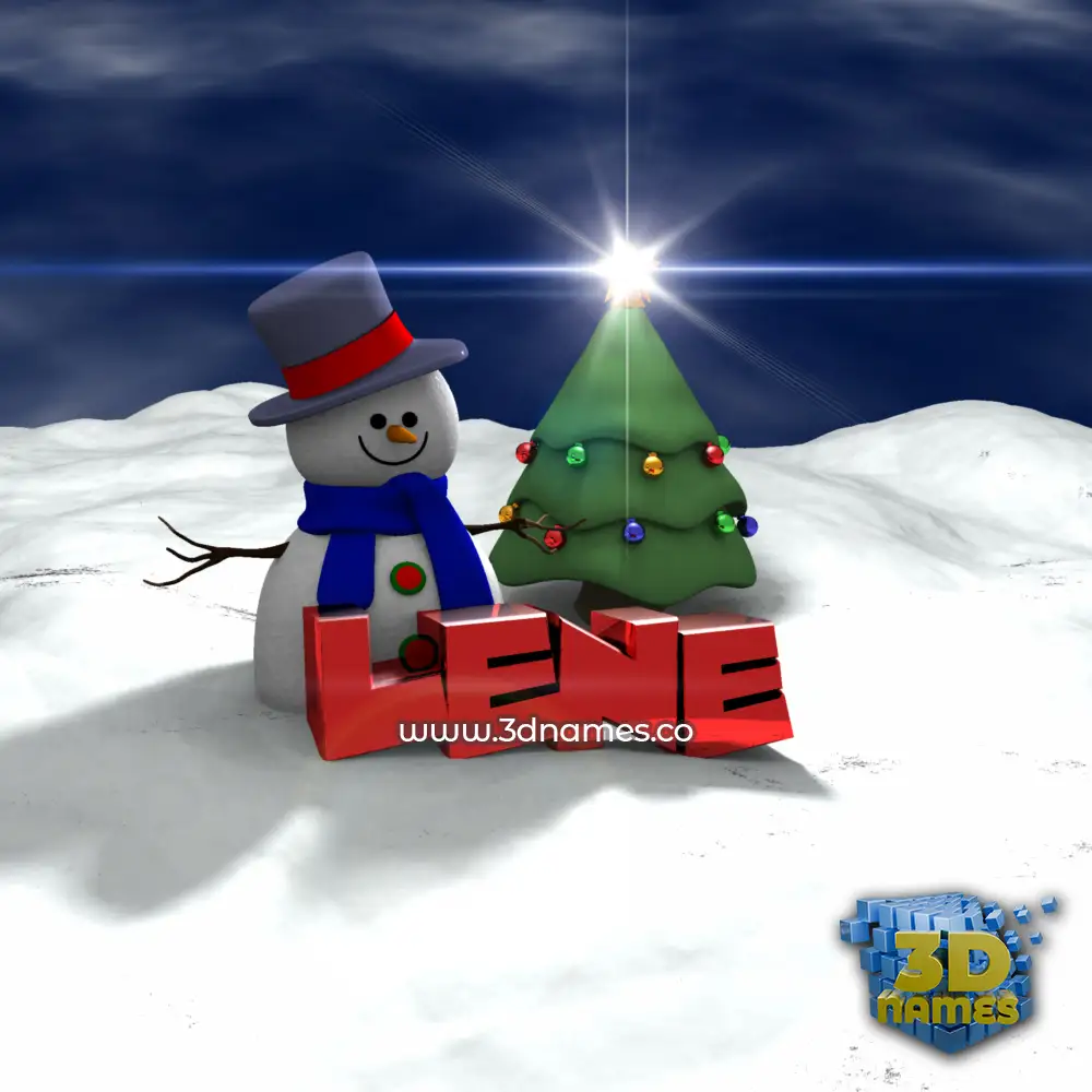 lene in Happy Xmas style - 3D name wallpaper