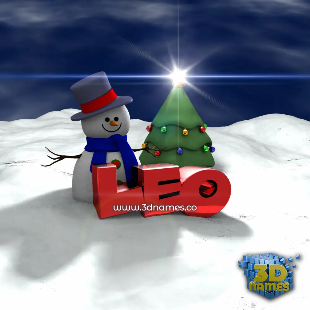 leo in Happy Xmas style - 3D name wallpaper
