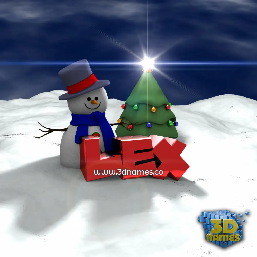 lex in Happy Xmas style - 3D name wallpaper
