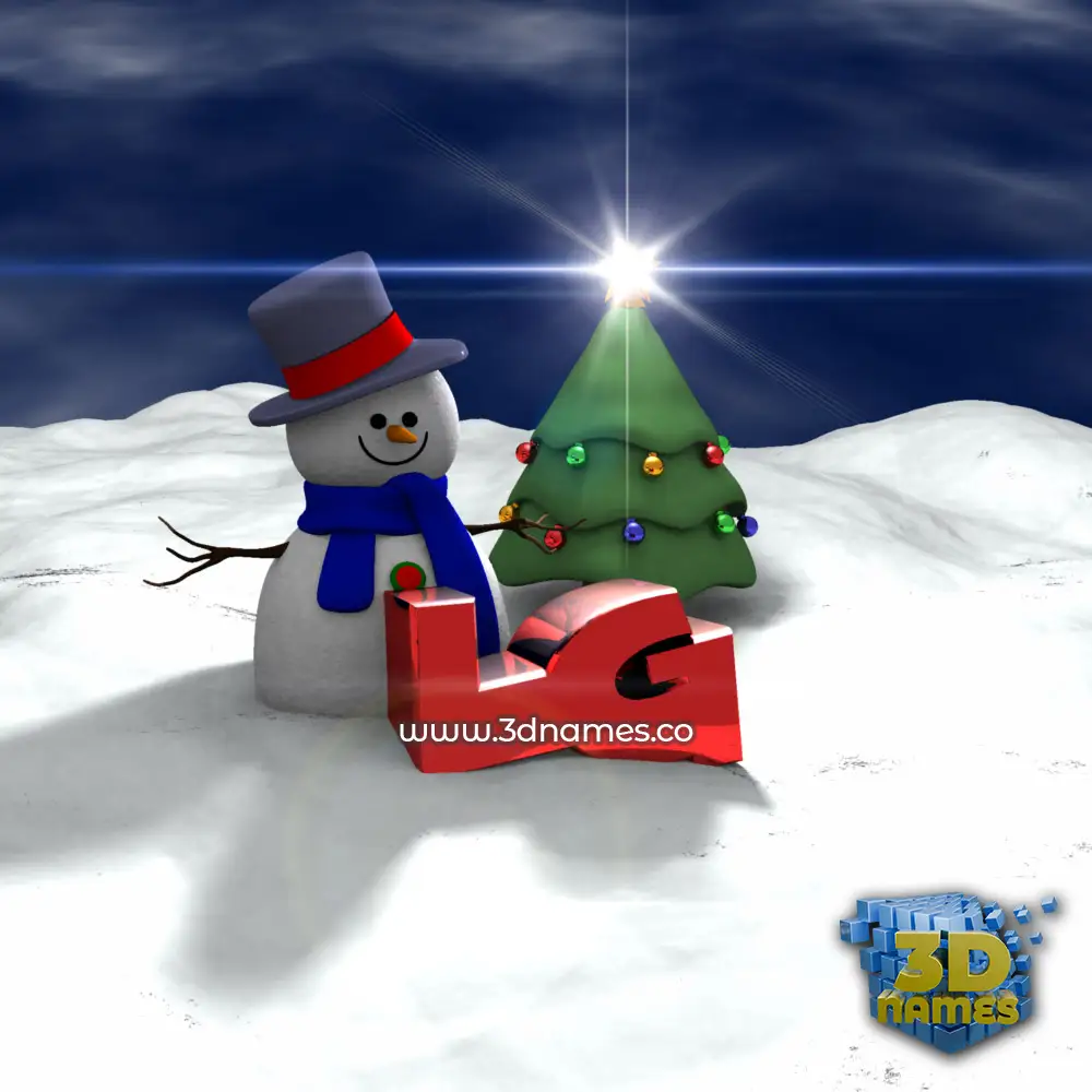 lg in Happy Xmas style - 3D name wallpaper